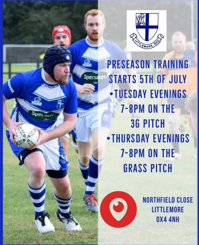 Pre season training is back Littlemore Rugby Football Club