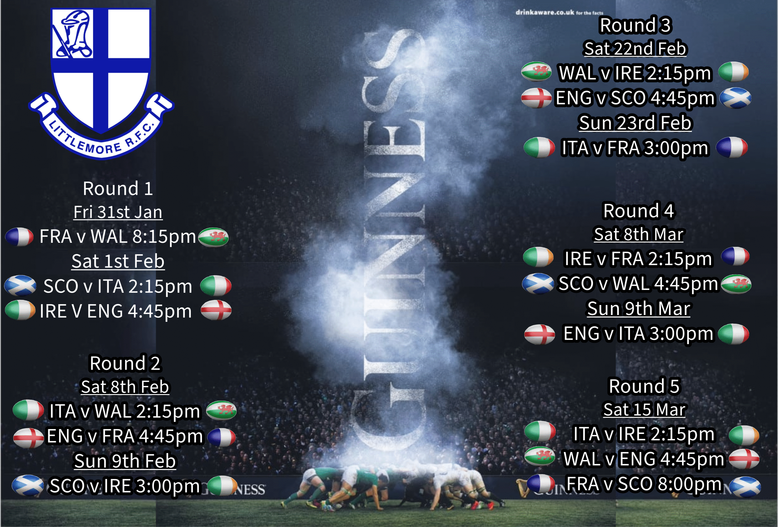 6 Nations starts Friday 31st Jan 2025